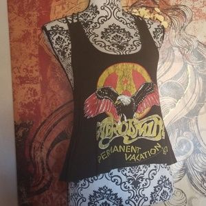 Aerosmith Permanent Vacation Racerback Crop Tank
